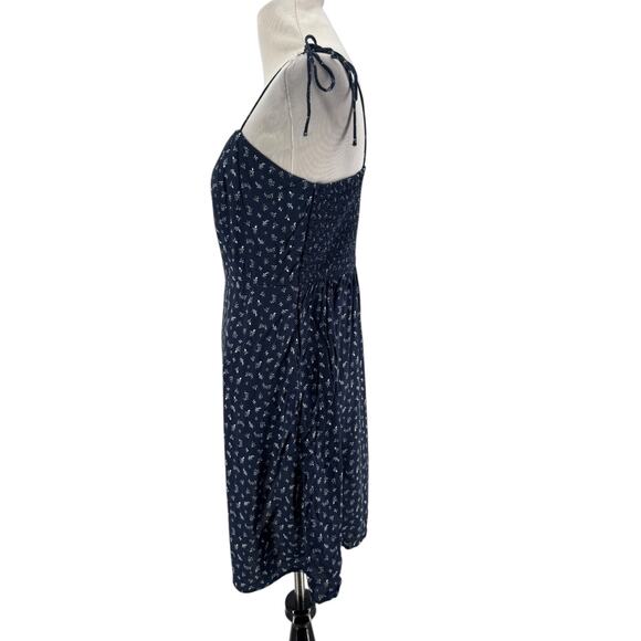 Old Navy Women's Navy Blue Floral Sleeveless Cami Tie Strap Mini Dress Medium - Picture 2 of 6